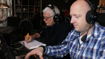 Jeroen en Gert bezig op de 20m band. Ze konden het makkelijk bijhouden!!